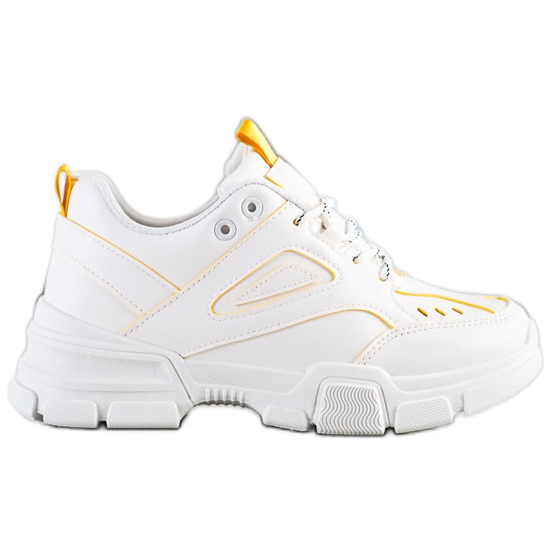 SHELOVET Moderigtige hvide sneakers gul