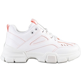 SHELOVET Moderigtige hvide sneakers lyserød