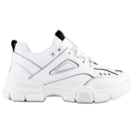 SHELOVET Moderigtige hvide sneakers sort