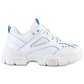 SHELOVET Moderigtige hvide sneakers blå