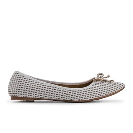Del Amor ballerinaer i beige stof