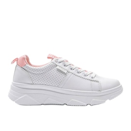 Hvide og lyserøde sneakers BO-529