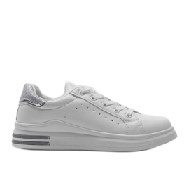 Hvide og sølv sportssneakers LDH003 grå