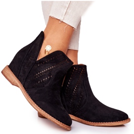 Openwork Black Melanie Wedge Støvler sort