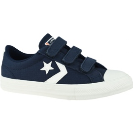 Converse Star Player Low Kids 667547C sko hvid marine blå