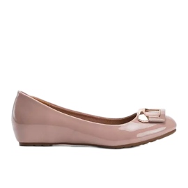 Lakeret nøgen Lillie ballerinaer beige