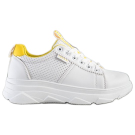 SHELOVET Sneakers Na Bielej Platforme Nice hvid gul