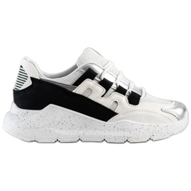 Ideal Shoes Sneakers med sort indsats hvid