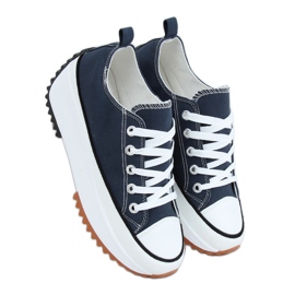 Designer sneakers med marineblå VL137P D.BLUE sål marine blå