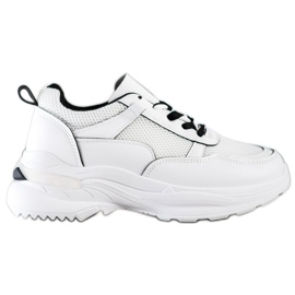SHELOVET Komfortable hvide sneakers