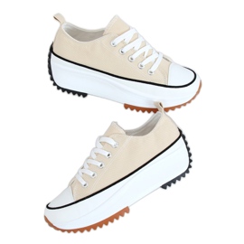 Designer sneakers beige VL137P Beige sål