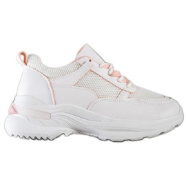 SHELOVET Komfortable hvide sneakers