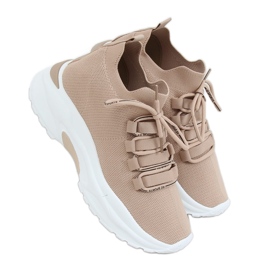 Beige sportsstrømper V8043-2 Khaki sko