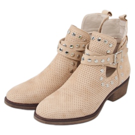 Støvler skåret med nitter beige NS196P Beige