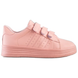 SHELOVET Moderigtige velcro sneakers lyserød