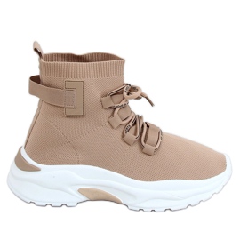 Beige høj-ankel sokker sportssko B0-676 Beige