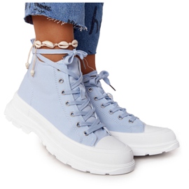 FB2 Kvinders høje sneakers på en stor sål, blå Trissy
