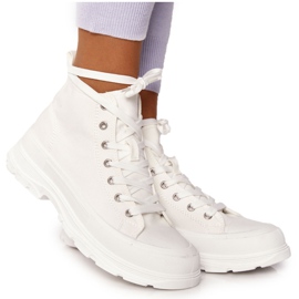 FB2 Kvinders høje sneakers hvid Trissy på en stor sål