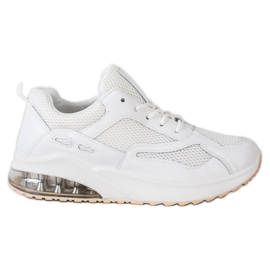 SHELOVET Hvide sneakers med mesh
