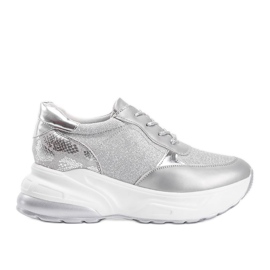Sølv sneakers med en fyldig Amy sål