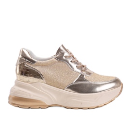 Gyldne sneakers med chunky Amy såler gylden