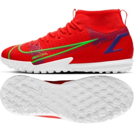 Nike Mercurial Superfly 8 Academy Tf Jr CV0789 600 fodboldsko rød appelsiner og røde