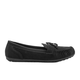 Sort mat loafers med en Deborah sløjfe