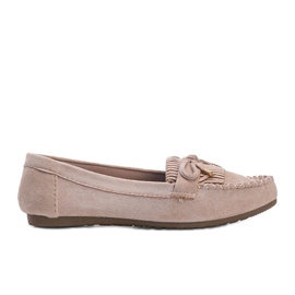 Kira beige øko-ruskind loafers