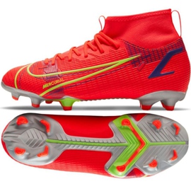 Nike Mercurial Superfly 8 Academy Mg Jr CV1127 600 fodboldsko rød sort