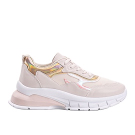 Beige sneakers med en tyk Kristen sål