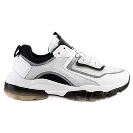 Ideal Shoes Sneakers med glitterindsats hvid