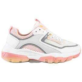 Ideal Shoes Sneakers med glitterindsats hvid