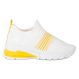 SHELOVET Spring Openwork sneakers hvid gul