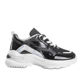 Sorte sneakers med holografiske skær Karlie