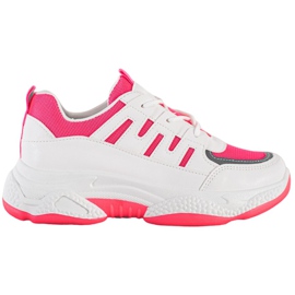 SHELOVET Komfortable sneakers med mesh BH-001RO hvid lyserød