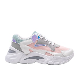 Hvide og lyserøde Lesly sneakers