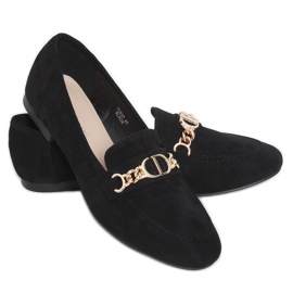 Sorte kvinders loafers T393P Sort