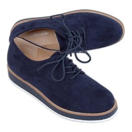 Loafers med snøre til kvinder marineblå 8988-45 Blå marine blå