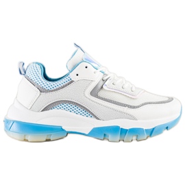 Ideal Shoes Sneakers med glitterindsats hvid flerfarvet