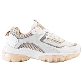 Ideal Shoes Sneakers med glitterindsats hvid flerfarvet