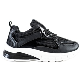 SHELOVET Sorte sneakers på platformen