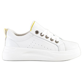 SHELOVET Moderigtige sneakers på platformen hvid