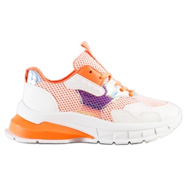 SHELOVET Moderigtige sneakers 70303 hvid orange