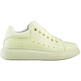SHELOVET Grønne sneakers på platformen