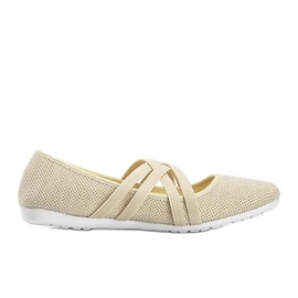 Beige ballerinaer i stof LD8E07