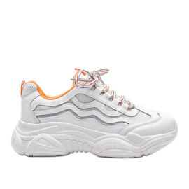 Hvide sneakers med orange Jasmin indlæg