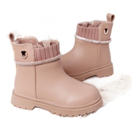 Apawwa Børnesko med pailletter Beige Toffees
