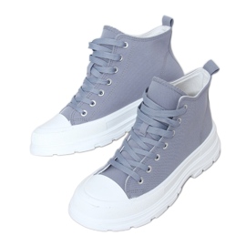 Grå kvinders sneakers LA123 blå