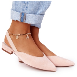 S.Barski Suede Ballerinas On High Heels S. Barski Pink lyserød