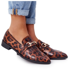 S.Barski Elegante kvinders loafers S. Barski Leopard brun